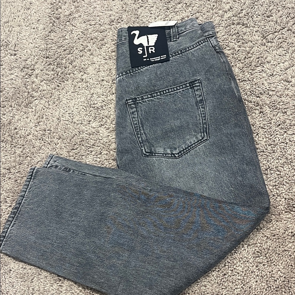 Free People Women's Gray Straight Leg Jeans